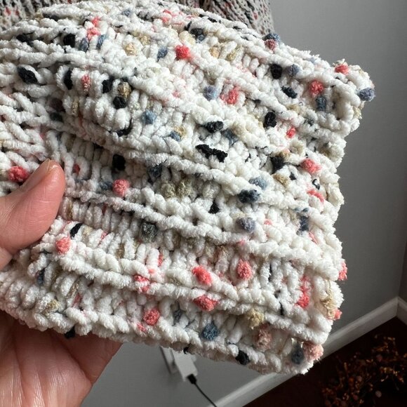 Cable & Gauge Womens Plus Size 3X Ribbed Knit Marled Confetti Sweater Off White - Picture 7 of 11